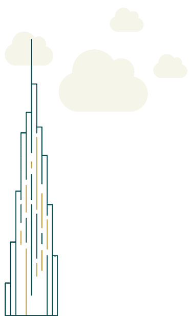 Plastic bottles next to the Burj Kalifa