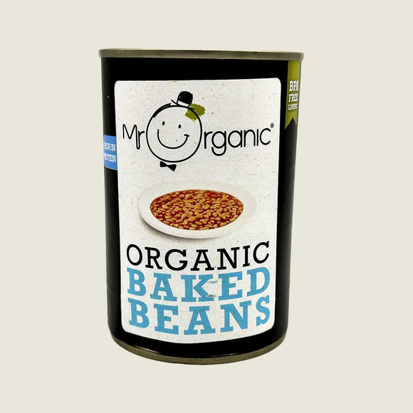 Organic vegan friendly Baked beans in a can