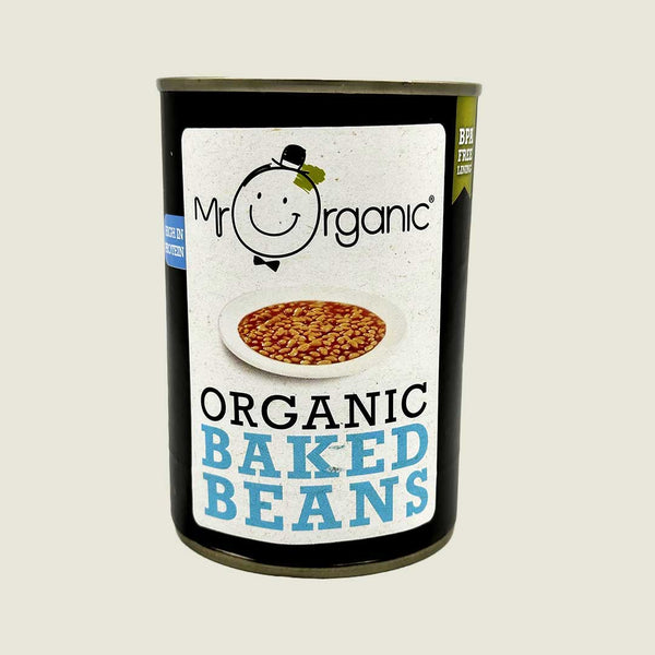 Organic vegan friendly Baked beans in a can