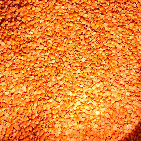 Organic red split lentils available from our Northamptonshire based refill shop