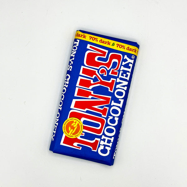 Tony vegan friendly extra dark chocolate bar available from our Northamptonshire based refill shop