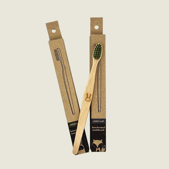 All natural kids wooden toothbrush available from our Northamptonshire based refill shop