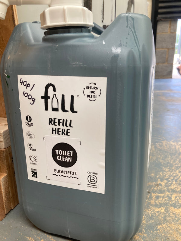 Fill toilet cleaner in a fresh eucalyptus scent