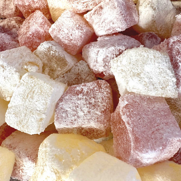 Vegan friendly rose and lemon turkish delight available from our Northamptonshire based refill shop